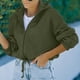 thumbnail image 5 of Sudadera Con Capucha Suelta Para Mujer, Fibra De Poliéster De Color Liso Cómoda Dobladillo Suelto Cordón Sudadera Con Capucha Y Cremallera Para Mujer Manga Caída Del Hombro ANGGREK No, 5 of 5
