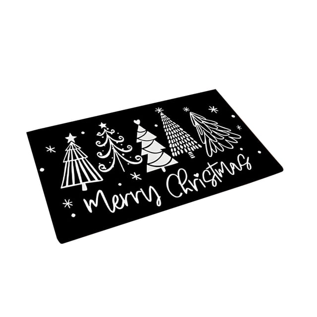 Christmas Door Mat 40 cm x 60 cm Polyester Floor Mat with Non-Slip TPR Backing for Entryway or Bedroom