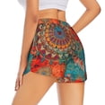 thumbnail image 4 of Picia Mandala Colorful Pattern Women's 2 in 1 Athletic Running Shorts High Waisted Workout Casual Gym Sweat Shorts with Comfy Liner Zipper Pockets-Medium, 4 of 9