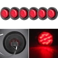 thumbnail image 2 of ECCPP Pack of 6 Truck Trailer Waterproof 2" Red 9 LED Round Side Marker Clearance Light 12V w/Rubber Mounting Grommet and Pigtails, 2 of 5