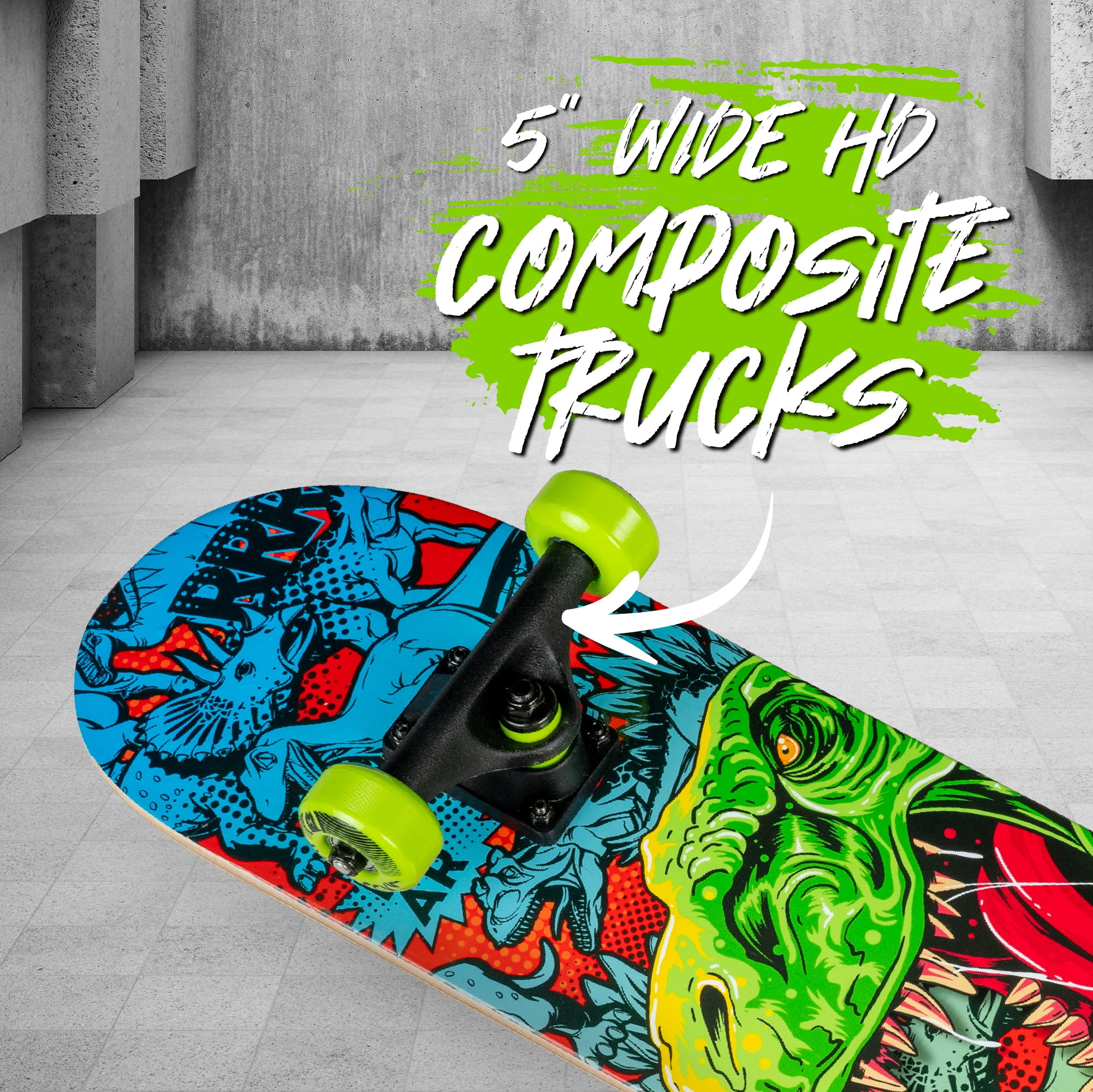 Madd Gear 31 x 7-inch Double Kicktail Beginner Complete Skateboard with 9 Ply Standard Maple Deck