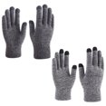 thumbnail image 1 of 2 pares de guantes de invierno para mujer con pantalla táctil, cálidos guantes de punto con forro polar y puños elásticos, guantes de invierno para enviar mensajes de texto 943, 1 of 5