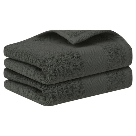 Unique Bargains Cotton Hand Towels Highly Absorbent Multi-Purpose Towel Dark Brown 2pk