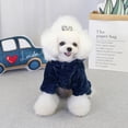 thumbnail image 3 of Aosijia Dog Pajamas 4-Legs Plush Jumpsuit Pet Thicken Coat Hoodie Winter Warm Puppy Clothes Blue M, 3 of 11