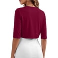 thumbnail image 2 of Anygrew Women's Lightweight Cardigan 3/4 Sleeves Open Front Cropped Cardigan Casual Shrugs, 2 of 7