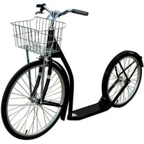 Amish-Made Deluxe Kick Scooter Bike - 24" Front Wheel 20" Rear Wheel -Adult Size Black