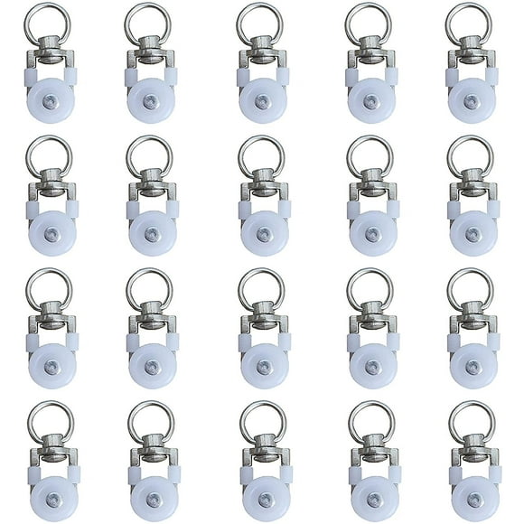 20pcs Curtain Track Rollers,track Rollers,curtain Rod Rollers Sliders,silent Pulley,window Curtain Track Double Track Roller