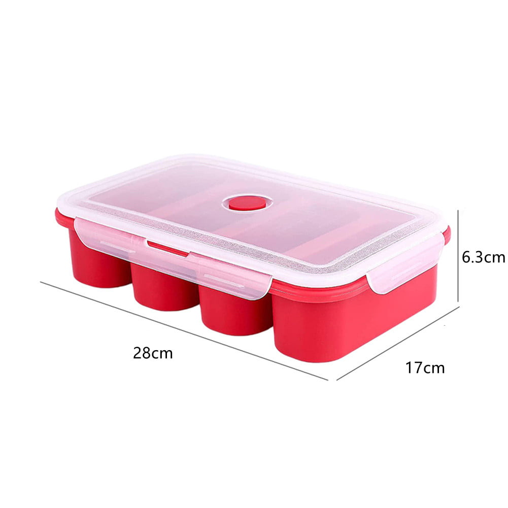 3/10cup Silicone Freezer Tray With Lid 2 Pack Square Food Freezing Container  Mak