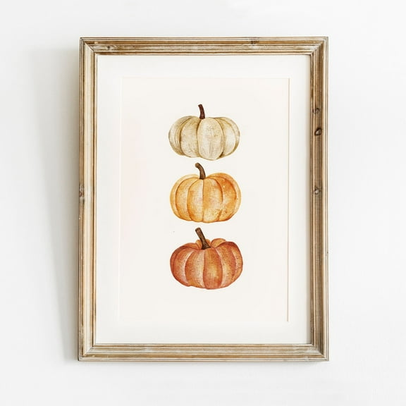 Zuno Pumpkin Print Fall Decor, Pumpkin Printable Wall Art, Pumpkin Watercolour , Fall Wall Art, Rustic Fall Print, Fall Farmhouse- Wall Art Print, 8x12 UNFRAMED