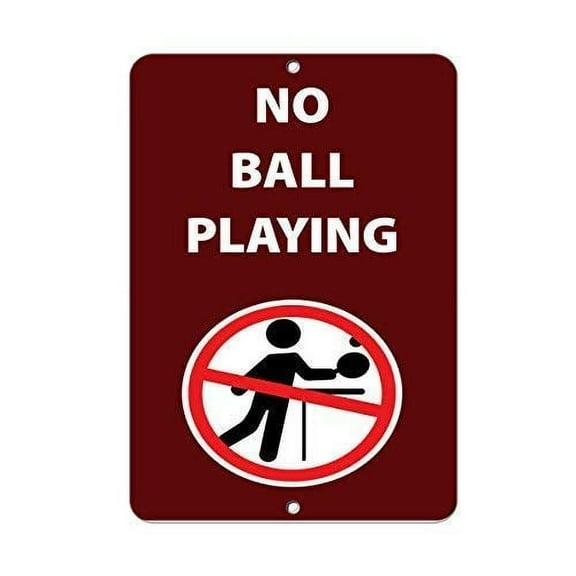 Warning Sign No Ball Playing Activity Sign Park Signs Park Prohibition Road Sign Business Metal Sign (Aluminum) Size: 8 x 12 inch