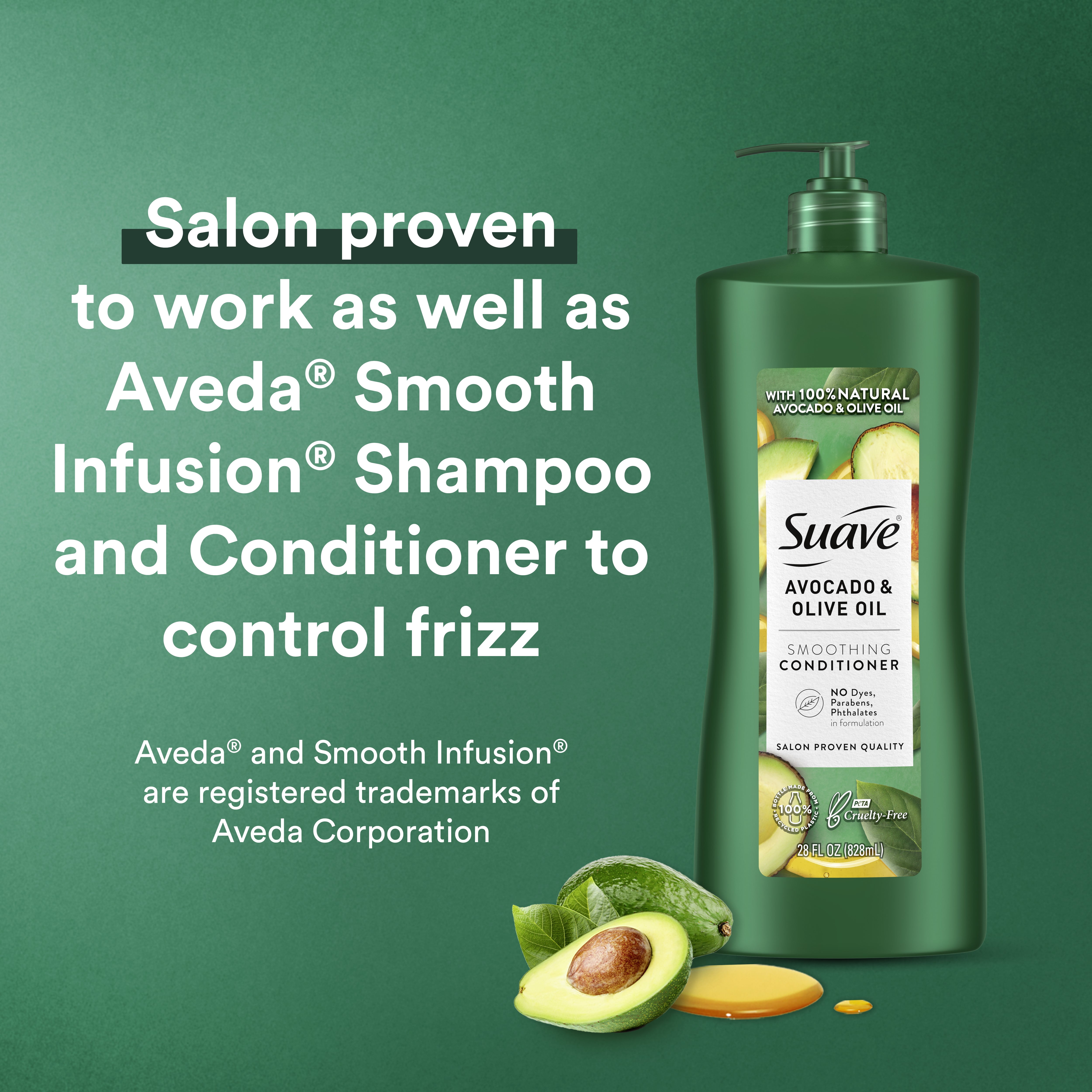 (2 pack) Suave Professionals Avocado & Olive Oil Conditioner with Pump, Smoothing, 28 fl oz