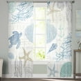 thumbnail image 2 of Blue Coastal Nautical Sheer Curtains 72 Inches Long 2 Panels Set, Window Sheer Curtains for Living Room/Bedroom, Beach Sea Turtle Ocean Coral Starfish Light Filter Rod Pocket Curtain 52'' x 72'' x 2, 2 of 7