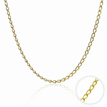 JeenMata 18 Inch Yellow Gold Plated Chain Necklace - Adjustable Fashion Necklace