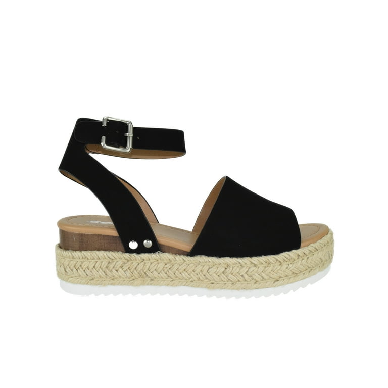 Soda platform shop sandals black