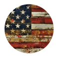 thumbnail image 4 of Orinice American Flag Woodcut Round Table Cover Stain Resistant Washable Indoor Outdoor Tablecloth Kitchen Dining Wedding Parties Picnic Farmhouse 100% Polyester Fiber 31-35, 4 of 8