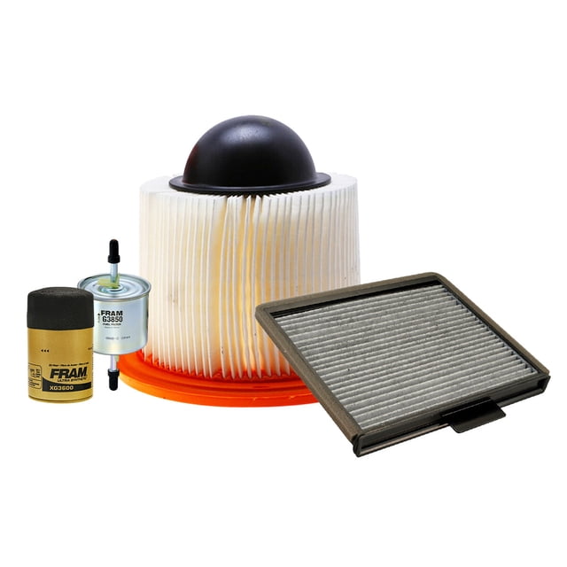 Kit De Filtro De Aire, Filtro de Aceite Sintético, Filtro de Combustible y Filtro de Cabina 4 PIEZAS Compatible con Ford F-150 V6 4.2L DE 1997 A 1998