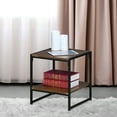 thumbnail image 3 of furinno fm4045st-2dw modern lifestyle 2-tier end table, dark walnut, 3 of 4