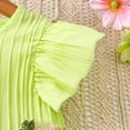 thumbnail image 7 of Splozh Baby Girl Summer Outfits Toddler Baby Girl Clothes Outfits Summer Ruffle Flower T Shirt Shorts Set Clothes for Girls 6-7 Years,Green, 7 of 7