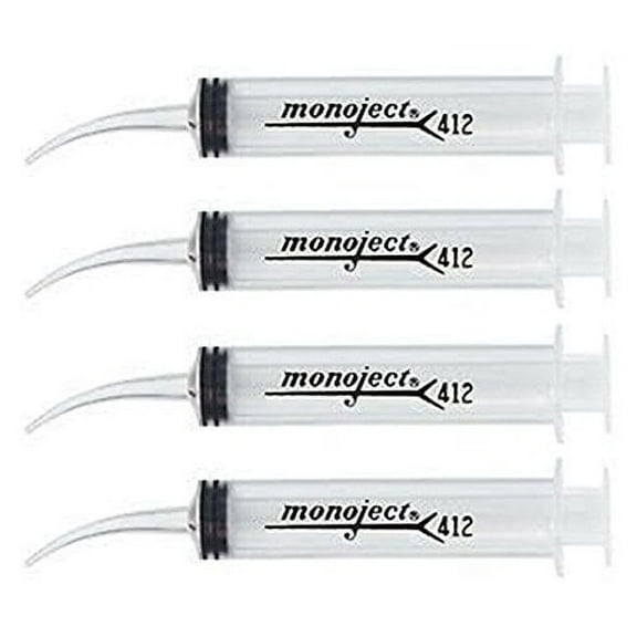 Monoject Curved Tip Syringe - 12mL Pack of 4