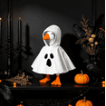 thumbnail image 5 of 7 inch Mini Desk Goose Outfits, Ghost Hooded Cape Porch Goose Outfits with Cute Face Print, for Halloween Birthdays Holiday Gift Home Decor (GhostScream Desk Goose), 5 of 5