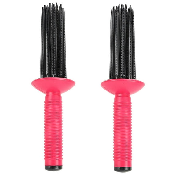 DONGGWTS 2Pcs Hair Curling Roll Comb Round Hair Brush Teeth Round Brush Hair Curling Comb Styling Hair Tools Hair Curler Thin Curling Wand Titanium Plate for Hair Heat Curling Rod Back Straightener