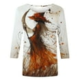 thumbnail image 4 of Xdegoge Halloween 3/4 Sleeve Tops for Women Witch Printed Graphic Tee Shirts Funny Holiday Tops Going Out Outfits Dressy Casual Tunic Blouses, 4 of 5