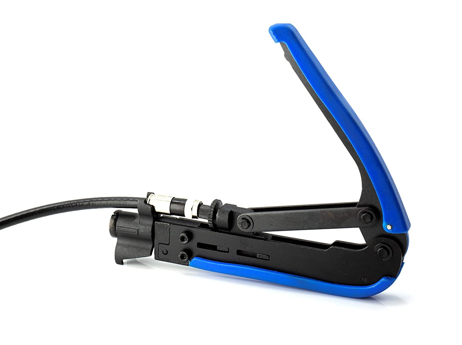 THE CIMPLE CO - Coaxial Cable Crimper Compression Tool -Blue- RG6 RG11 RG59 F Connector Crimping