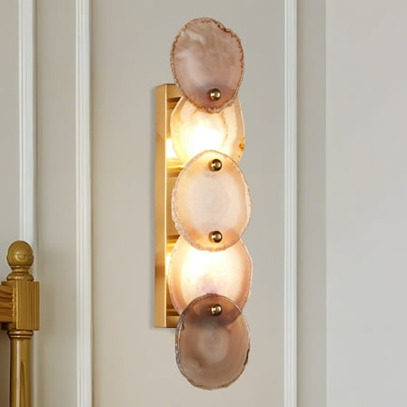 Natural Onyx Wall Light, Hand-polished Wall Mounted Light, 26 Inch Agate Indoor Sconce, Wall Lamp for Entryway, Beside Mirror, Bedroom, Living Room（Large）