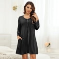 thumbnail image 3 of Vestido de pijama casual, camisón con cierre de botones para mujer, camisón elegante, confiable y duradero, 3 of 7