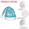 thumbnail image 4 of Honeii blue plaid Snowflake Print Hat Santa Claus Hat For Xmas Party, Christmas Caps For Boys Girls Child,Christmas Beanie, 4 of 6