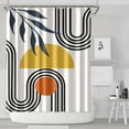 thumbnail image 2 of Waterproof Abstract Art Vintage Shower Curtain 72x84 Inch Boho Style Polyester Unique Shower Curtain for Bathroom Hotel Home Decor with 12 Plastic Hooks, 2 of 5