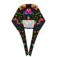 thumbnail image 3 of Kdxio Mexican Flower Traditional1 Pattern Turban Hat for Women Men Comfortable Adjustable Cleaning Working Cap with Sweatband, 3 of 8
