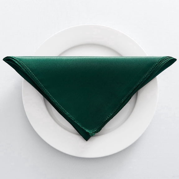 suxuMhao 10 Pcs Cloth Napkins, Dark Green Satin Napkins, Washable & Reusable Fabric Napkins, 11.42×11.42 Inch, Elegant Table Linens for Wedding, Party, Banquet and Daily Household Use