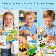 Fun Little Toys 12 Pack Mini Animal Building Blocks, Individually Boxed No Duplicate Zoo Brick Toys, Perfect Party Favors Classroom Prizes Goodie Bag Birthday Gifts for Kids Ages 6-12