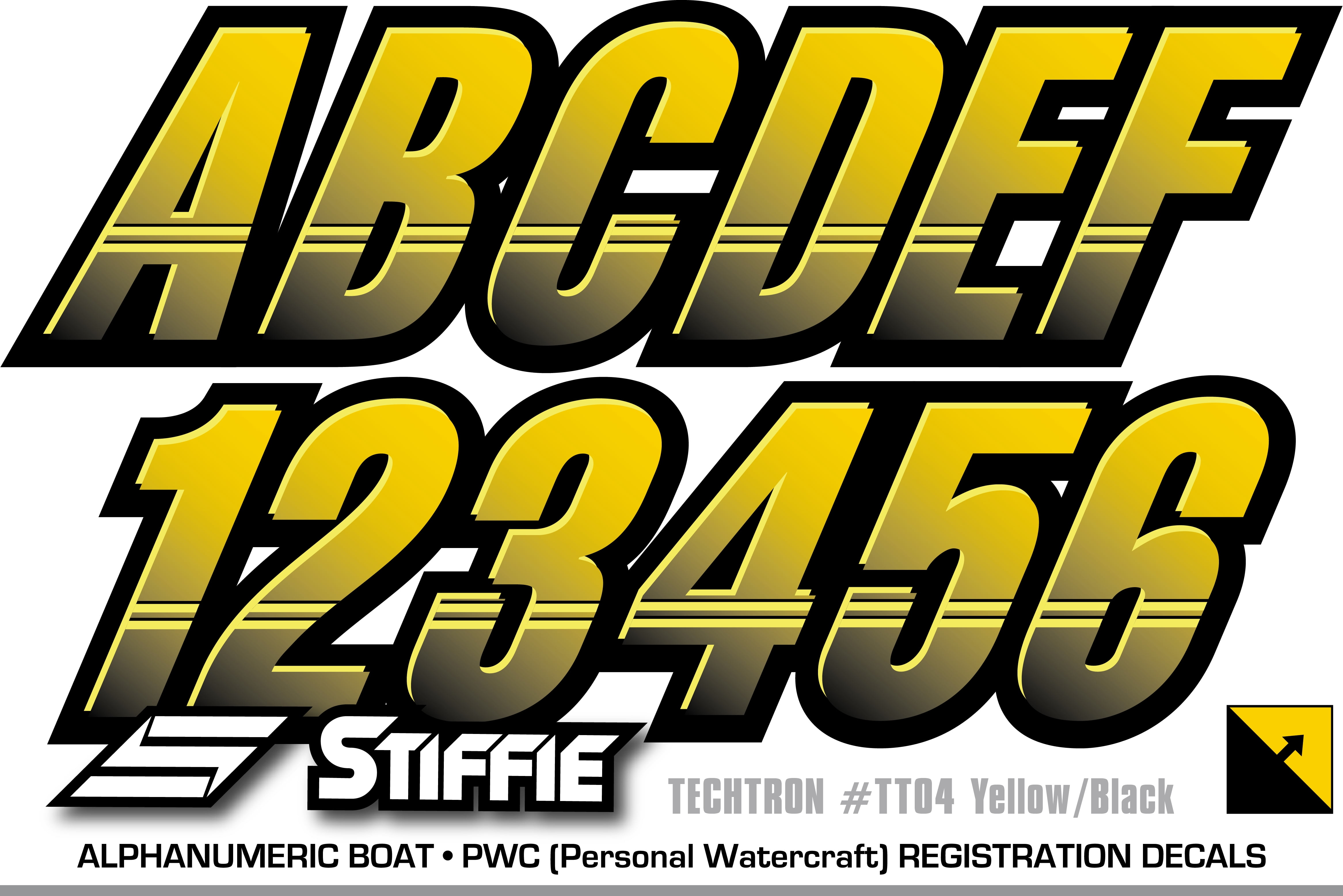 Matte Black Set of 2 Custom Boat Registration Numbers Letters Decal 4/" x 20/"