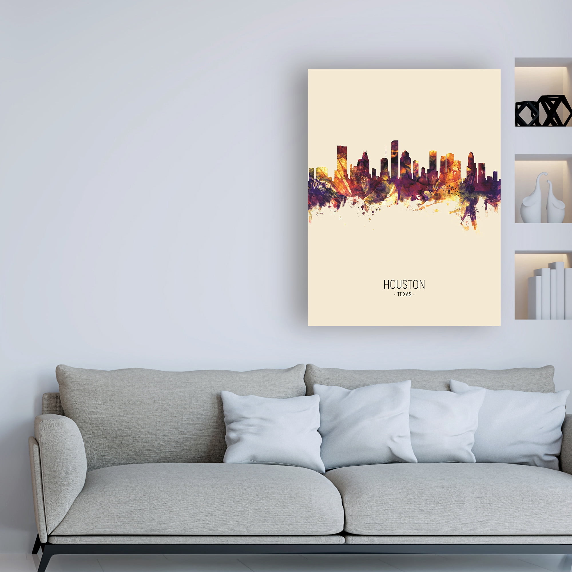 Trademark Fine Art 'Houston Texas Skyline Portrait III' Canvas Art by Michael Tompsett