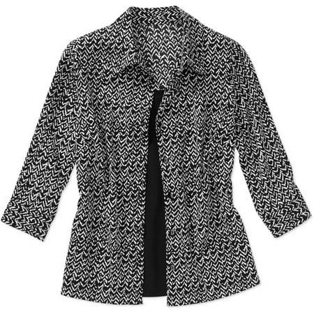 George Women's Plus-Size Crinkle Button-Down 2fer Top
