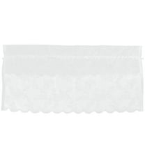 EXHUMKY Lace Tie-Up Balloon Shade Window Valance in White for Kitchen Living Room Bedrooms
