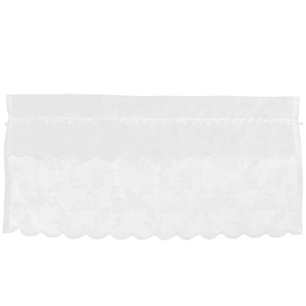 EXHUMKY Lace Tie-Up Balloon Shade Window Valance in White for Kitchen Living Room Bedrooms