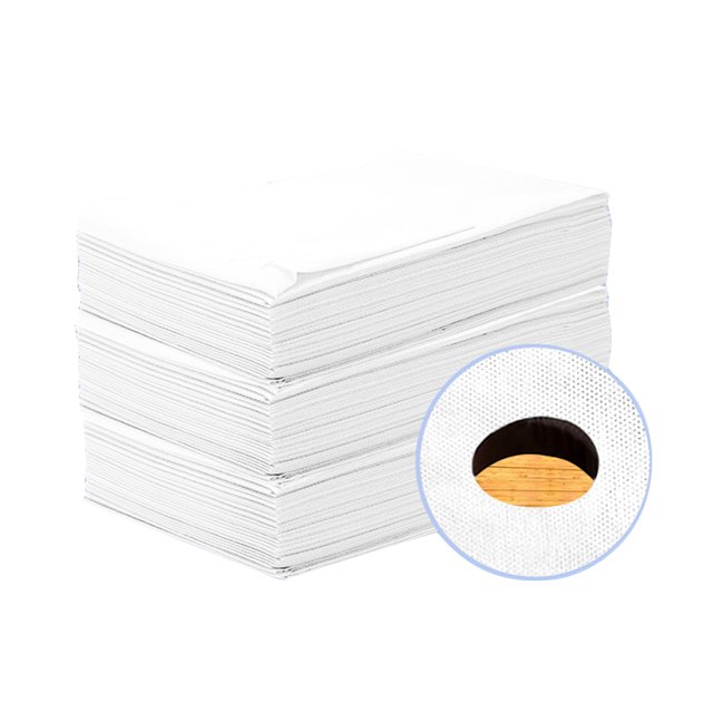 20 piezas sábanas de Spa para cama, sábana de mesa de masaje desechable, funda de cama impermeable, Eccomum Agujero redondo/Blanco