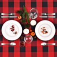 thumbnail image 4 of Christmas Buffalo Plaid Tablecloth, Gingham Checkered Table Cloth, Xmas Tablecloths for Dining Kitchen Winter Holiday, Waterproof Table Cover for Party Decor, Red Black, Rectangle 60 x 84 Inch, 4 of 6