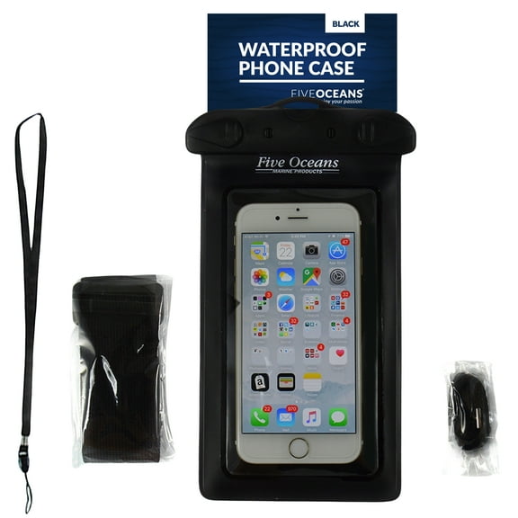 Five Oceans Universal Waterproof Smart Phone Case, Black FO3826