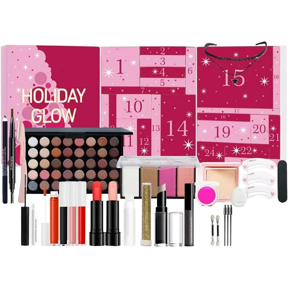 24-Day Makeup Kit Advent Calendar 2024 for Women,Beauty Advent Calendar 2024,Make Up Set Christmas Vacation Countdown Calendar,Lipstick Eye Shadow Cosmetics Set Party Favors for Teenager Girls