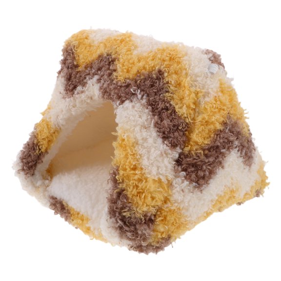 ETEREAUTY Cozy Yellow Hamster Bed House with Soft Coral Fleece Warm Hideout for Small Pets and Animals