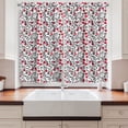 thumbnail image 2 of Ambesonne Cranberry Kitchen Curtains, Yummy Berries Leafage, 55"x39", Ruby Maroon and Black, 2 of 3