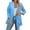 Blue, variant on Women's Casual Solid Long Sleeve Lapel Button Slim Work Office Fall Thin Blazer Jacket Women's Blazers Suit Jackets