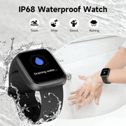Smart Watch for Women and Men Compatible with Android and iOS, 1.83 HD Touchscreen Smartwatch with Alexa Built-in, Bluetooth Calling, IP68 Waterproof, 120+ Sports, Black
