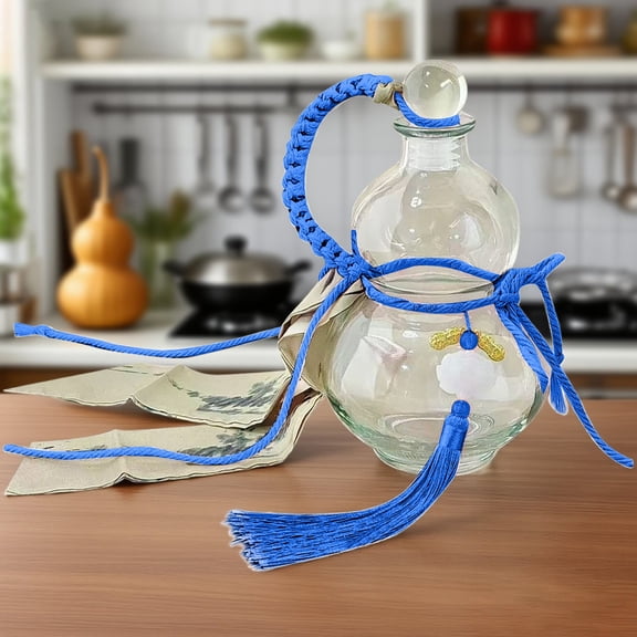 Leatfisat Colored Glass Gourd Bottle Decor, Popular Home Accessory, Artistic Gourd - Shaped Bottle With Tassel,Home Decor