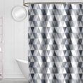 thumbnail image 2 of Gray Triangle Shower Curtain with Hooks, 180x180cm Shower Curtains, Mildew Proof Bathroom Curtain Waterproof Washable Polyester Fabric, 2 of 5