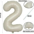 thumbnail image 2 of 40 Inch Jumbo 2 Number Balloons, 12 20 21 22 23 26 28 Numbers Balloon Birthday Decorations,Wedding, Bridal Shower Engagement Photo Shoot, Anniversary ((Cream white No 2)), 2 of 14